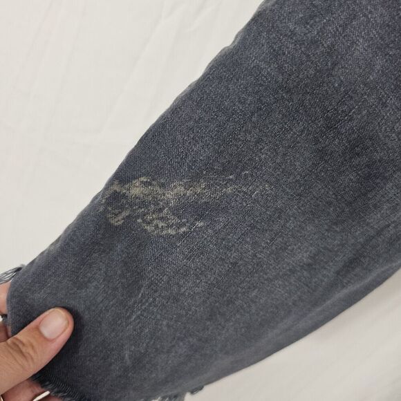 MOTHER The Insider Crop Step Fray Cropped Bootcut Jeans Train Stops Size 26 - Picture 13 of 14